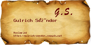 Gulrich Sándor névjegykártya